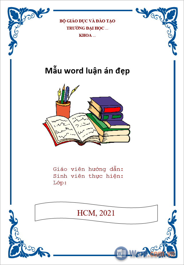 Mẫu khung viền luận án file Word đẹp
