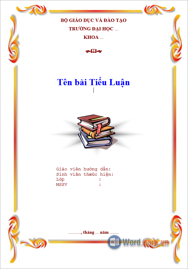 Mẫu khung viền luận án Word đẹp nhất