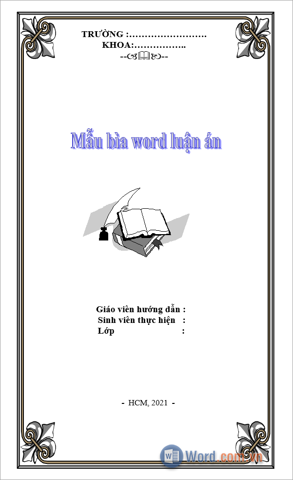 Mẫu khung viền luận án Word