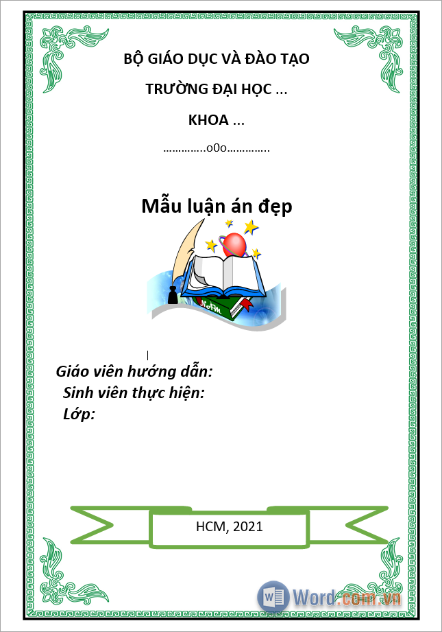 Những mẫu khung viền luận án đẹp trong Word