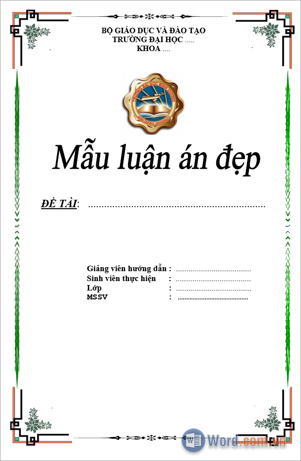 Tải mẫu khung viền file Word