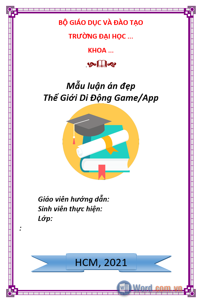 Tải mẫu khung viền luận án file Word đẹp nhất