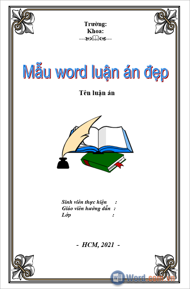 Tải mẫu khung viền luận án Word