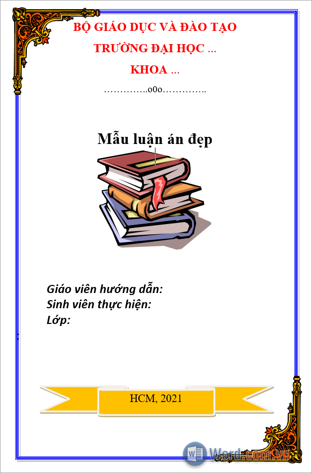 Thiết kế khung viền luận án Word đẹp