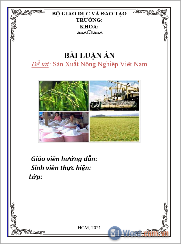 Tổng hợp mẫu khung viền luận án Word đẹp