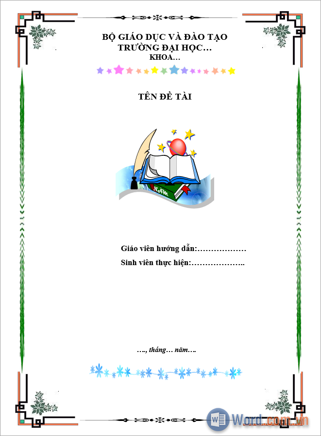 Mẫu khung viền báo cáo file Word