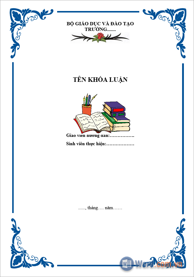 Mẫu khung viền đơn giản đẹp cho Word