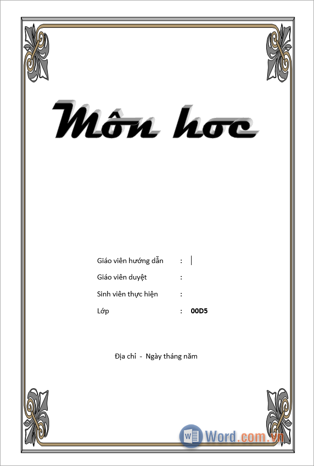 Tải mẫu khung viền đẹp Word
