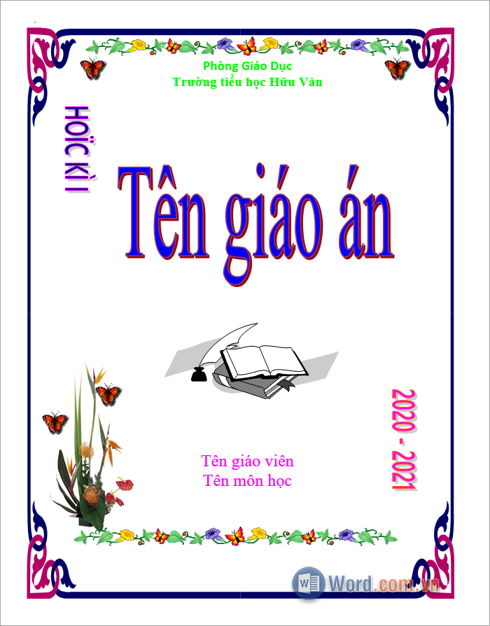Tải mẫu khung viền giáo án đẹp file Word