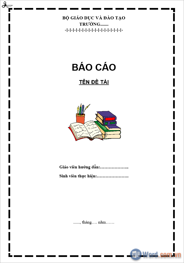 Mẫu khung viền bìa trang Word đẹp