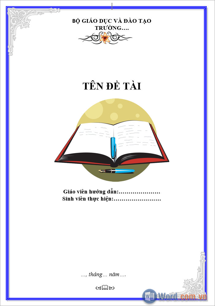 Những mẫu khung viền bìa trang Word đẹp
