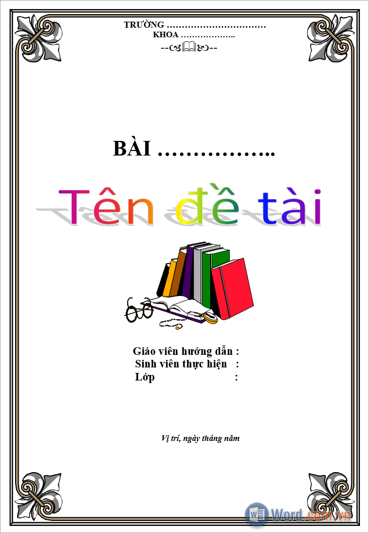 Tải mẫu khung viền bìa trang Word