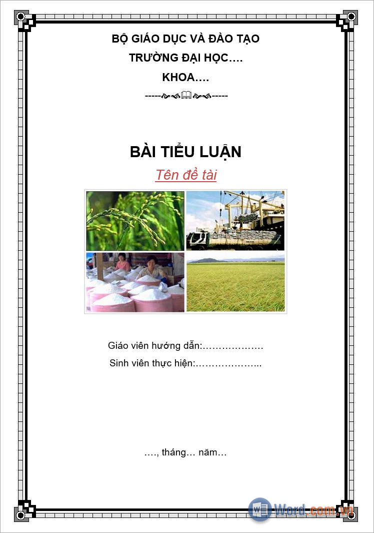 Tổng hợp mẫu khung viền bìa trang Word đẹp
