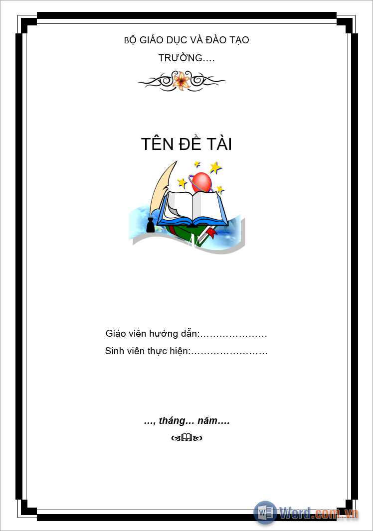 Tổng hợp mẫu khung viền bìa trang Word đơn giản