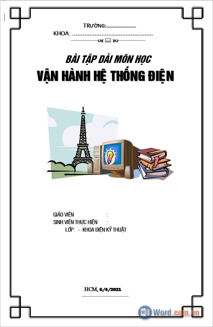 Mẫu khung viền tiểu luận trong Word