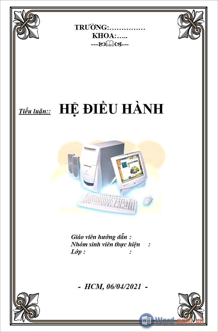 Mẫu khung viền tiểu luận Word