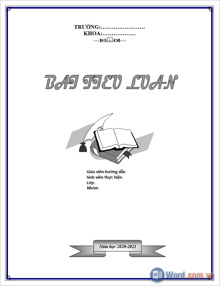 Tải mẫu khung viền tiểu luận đẹp trong Word