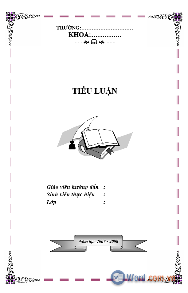 Tải mẫu khung viền tiểu luận Word miễn phí