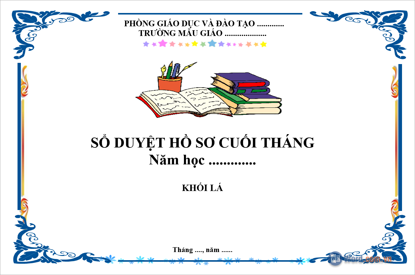Tải mẫu khung viền ngang đẹp trong Word