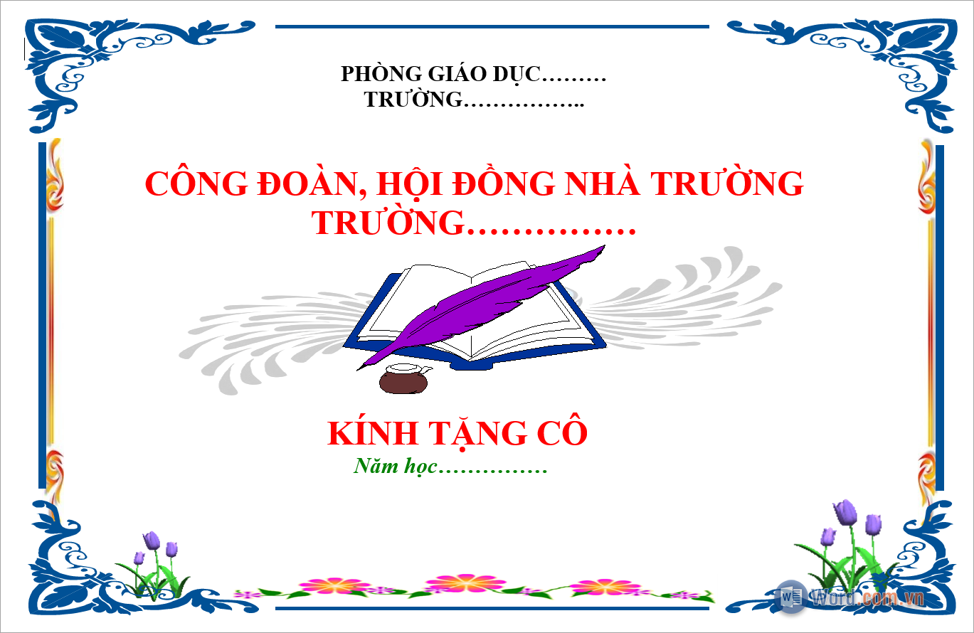 Tải mẫu khung viền ngang đơn giản trong Word
