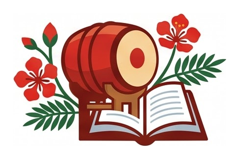 Logo giáo án trống trường hoa phượng
