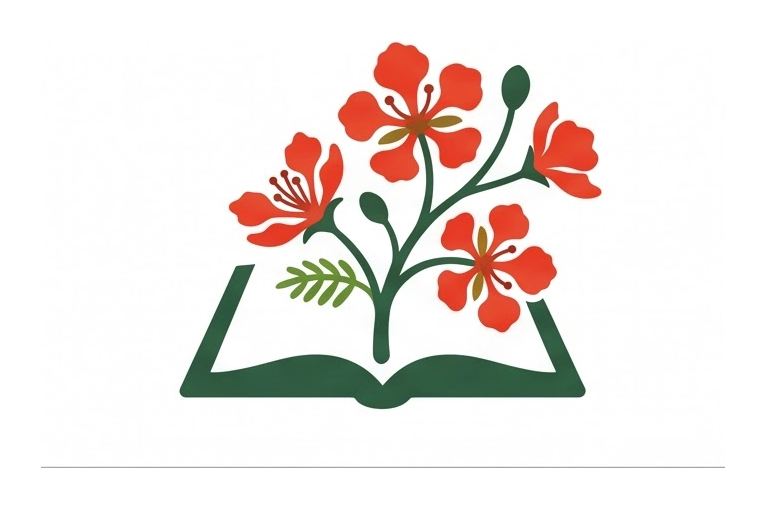 Logo giáo án hoa phượng nở trên sách