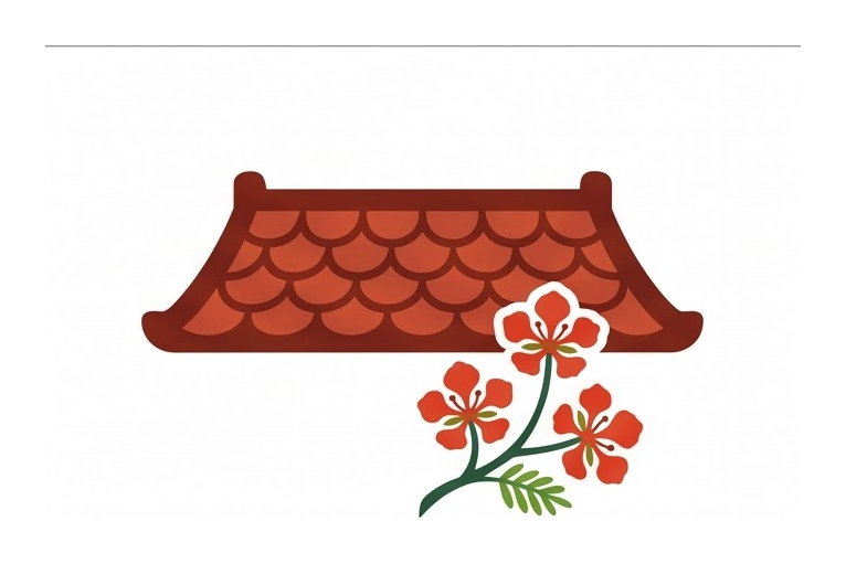 Logo giáo án mái đình và hoa phượng