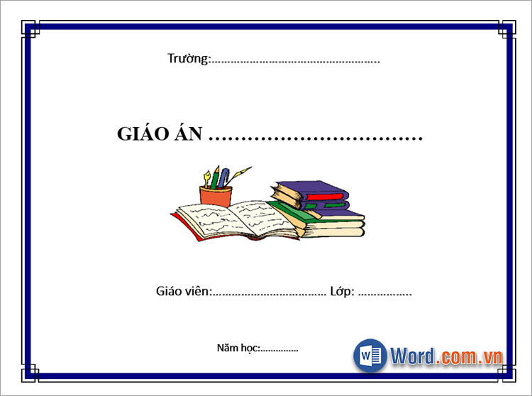 Mẫu bìa ngang Word tiêu chuẩn trang báo cáo