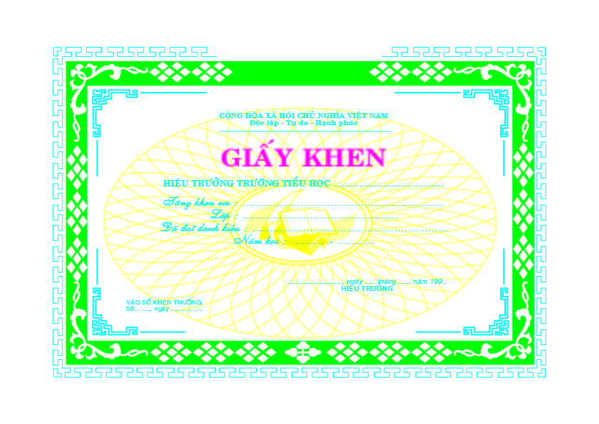 Mẫu giấy khen vector hoa văn góc cổ điển