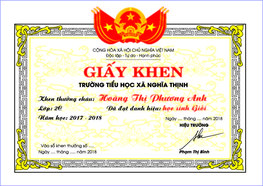 Mẫu giấy khen vector hoa văn truyền thống
