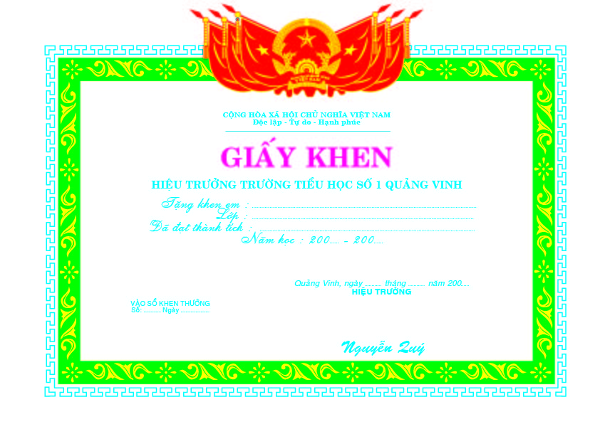 Mẫu giấy khen vector phong cách hiện đại