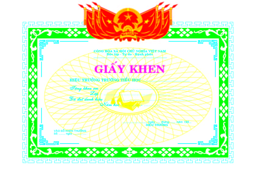Mẫu giấy khen vector vinh danh thành tích