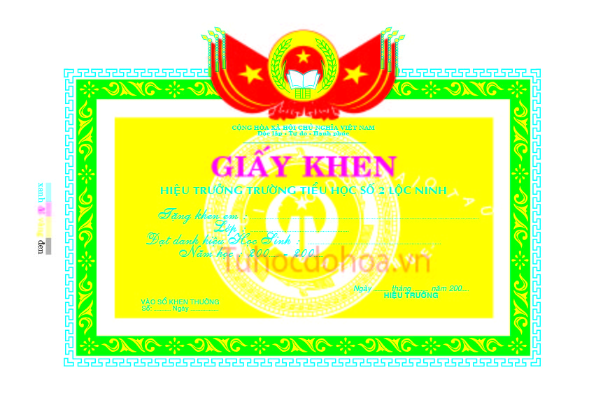 Mẫu giấy khen vector họa tiết trang nhã