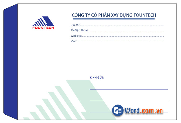 Mẫu phong bì thư thương mại tối giản