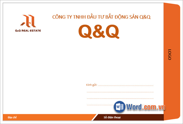 Mẫu phong bì thư khổ A6 nhỏ gọn