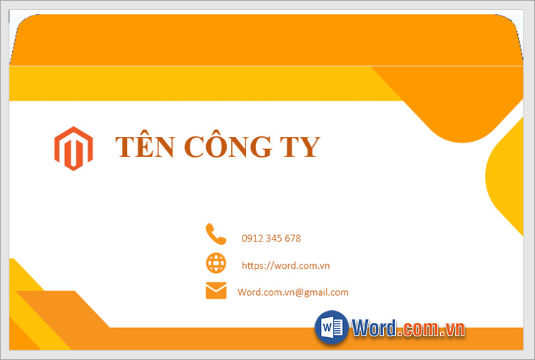 Mẫu phong bì thư viền đỏ nổi bật