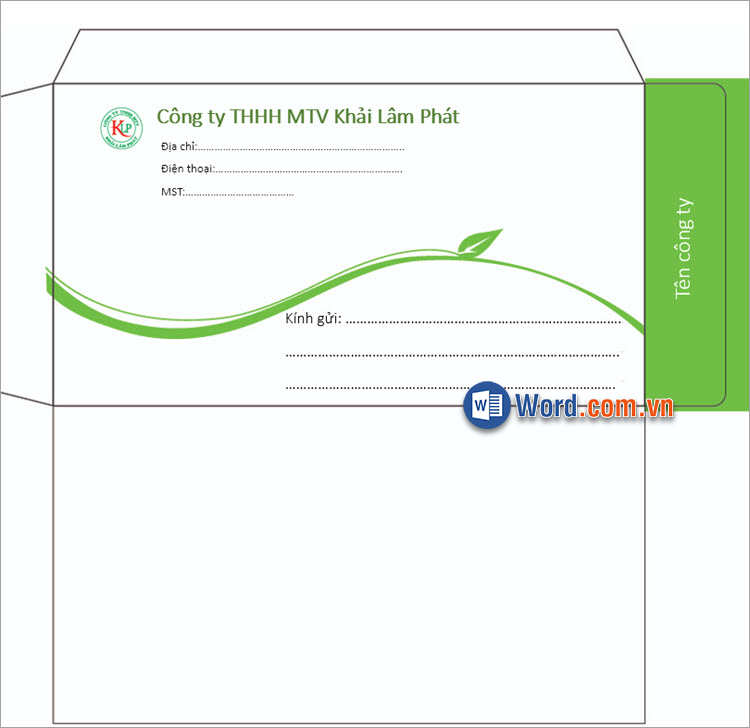 Mẫu phong bì thư chuyên nghiệp có logo