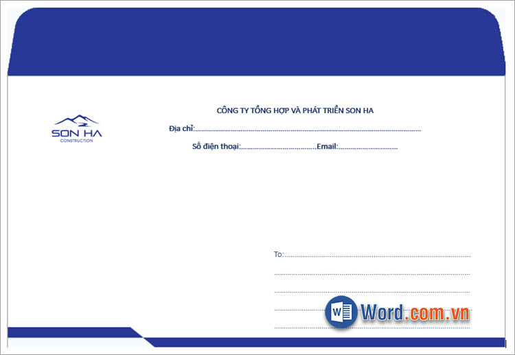 Mẫu phong bì thư bưu điện tiêu chuẩn
